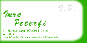 imre peterfi business card